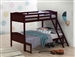 Littleton Twin Full Bunk Bed in Espresso Finish by Coaster - 405054BRN