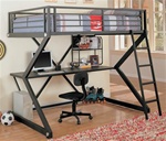 Parkview Full Workstation Loft Bed in Black Matted Finish by Coaster - 460092