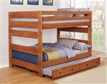 Wrangle Hill Full Over Full Bunk Bed 2 Piece Set in Amber Wash Finish by Coaster - 460096-T