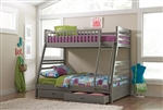 Ashton Storage Twin Full Bunk Bed in Grey Finish by Coaster - 460182