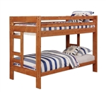 Wrangle Hill Twin Over Twin Bunk Bed in Amber Wash Finish by Coaster - 460243