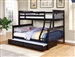 Chapman Twin Full Bunk Bed in Black Finish by Coaster - 460259