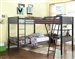 Meyers Triple Twin Bunk Workstation Loft Bed in Black and Gunmetal Finish by Coaster - 460390-L
