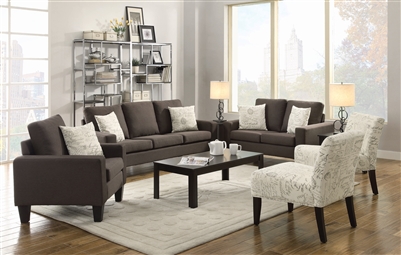 Bachman 2 Piece Sofa Set in Grey Linen Like Fabric by Coaster - 504764-S