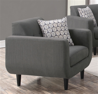 Stansall Tufted Chair in Grey Linen Like Fabric by Coaster - 505203