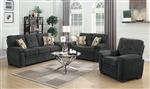 Fairbairn 2 Piece Sofa Set in Charcoal Chenille Upholstery by Coaster - 506584-S