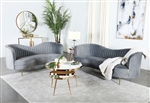 Sophia 2 Piece Sofa Set in Grey Velvet by Coaster - 506864-S