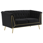 Holly Loveseat in Black Velvet Fabric by Coaster - 508442