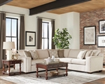 Aria L-shaped Sectional in Oatmeal Chenille Fabric by Coaster - 508610