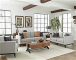 Apperson 2 Piece Sofa Set in Light Grey Woven Fabric by Coaster - 508681-S