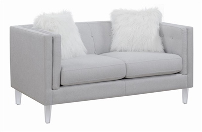 Glacier Loveseat in Light Grey Shimmery Woven Upholstery by Coaster - 508882