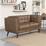 Thatcher Loveseat in Brown Microfiber by Coaster - 509422