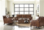 Leaton 2 Piece Living Room Set in Brown Sugar Leather by Coaster - 509441-S