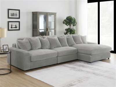 Blaine 3 Piece Reversible Sectional Sofa in Fog Fabric by Coaster - 509900-SET