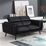 Shania Loveseat in Black Leatherette by Coaster - 509922