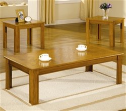 3 Piece Occasional Table Set in Golden Oak Finish by Coaster - 5168