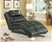 Black Leather Like Vinyl Accent Chaise by Coaster - 550075