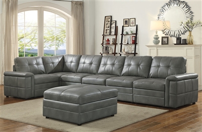 Ellington Build Your Own Modular Sectional in Stone Grey Leatherette by Coaster - 551291-BYO