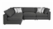 Serene 4 Piece Sectional in Charcoal Linen Blend Fabric by Coaster - 551324-4