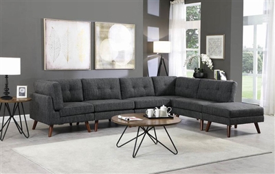 Churchill 5 Piece Modular Sectional in Dark Grey Fabric by Coaster - 551401