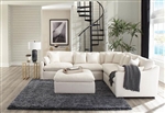 Hobson 5 Piece Sectional in Off White Linen Like Fabric by Coaster - 551451-5