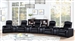 Cyrus 9 Piece 5 Seater Home Theater Seating in Black Leather by Coaster - 600001-S5A
