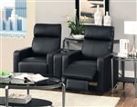 Reeva 3 Piece 2 Seater Black Theater Seating by Coaster - 600181-3