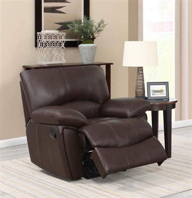 Clifford Recliner in Chocolate Brown Leather by Coaster - 600283