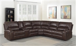 Brunson 5 Piece Reclining Sectional in Brown Performance Leatherette by Coaster - 600440-05