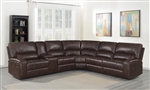 Brunson 6 Piece Reclining Sectional in Brown Performance Leatherette by Coaster - 600440-6