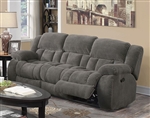 Weissman Reclining Sofa in Grey Padded Textured Fleece by Coaster - 601921