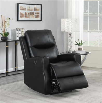 Black Leatherette Power Recliner by Coaster - 609026P
