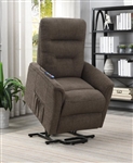 Brown Performance Chenille Fabric Power Lift Recliner by Coaster - 609404P