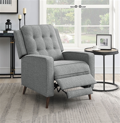 Grey Fabric Push Back Recliner by Coaster - 609567