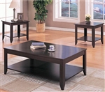 3 Piece Occasional Table Set in Cappuccino Finish by Coaster - 700285