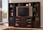 4 Piece Entertainment Center in Cappuccino Finish by Coaster - 700881-4