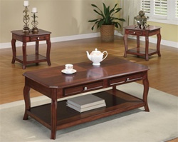 Warm Brown Cherry 3 Piece Occasional Table Set by Coaster - 701508