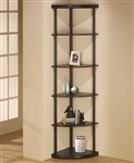 Corner Bookshelf in Dark Finish by Coaster - 800279