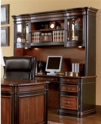 Two-Toned Grand Style Home Office Computer Desk with Hutch by Coaster - 800500