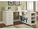 Yvette L Shaped Desk in White Finish by Coaster - 800516