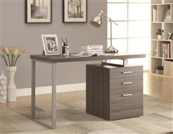 Reversible Writing Desk with File Drawer in Weathered Grey Finish by Coaster - 800520