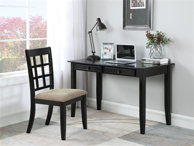 2 Piece Home Office Desk and Chair in Black Finish by Coaster - 800779