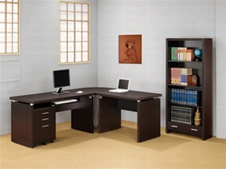 Skylar 4 Piece Writing Desk in Cappuccino Finish by Coaster - 800891