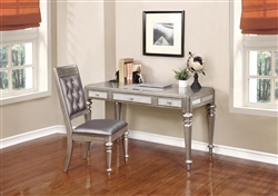 2 Piece Desk Set in Metallic Platinum Finish by Coaster - 804187-S