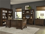 Hartshill 3 Piece Home Office Set in Burnished Oak Finish by Coaster - 881281-SET