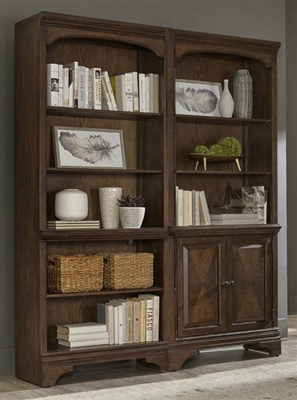 Hartshill 2 Piece Bookcase in Burnished Oak Finish by Coaster - 881286-2