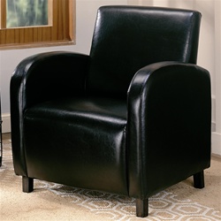 Dark Brown Vinyl Upholstered Arm Chair by Coaster - 900334