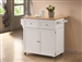 Kitchen Island Kitchen Cart White and Natural Finish by Coaster - 900558