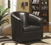 Swivel Accent Chair in Brown Vinyl Upholstery by Coaster - 902098