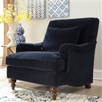 Accent Chair in Midnight Blue Velvet Fabric by Coaster - 902899